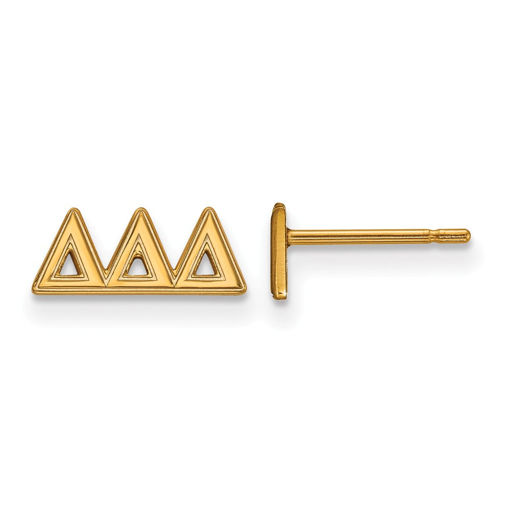 14K Plated Silver Delta Delta Delta XS Greek Letters Post Earrings, Item E17480 by The Black Bow Jewelry Co.