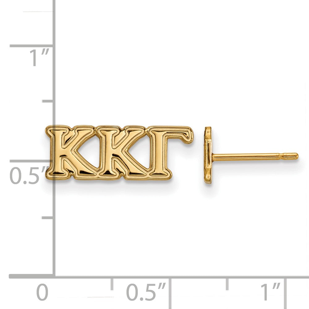 Alternate view of the 14K Plated Silver Kappa Kappa Gamma XS Greek Letters Post Earrings by The Black Bow Jewelry Co.