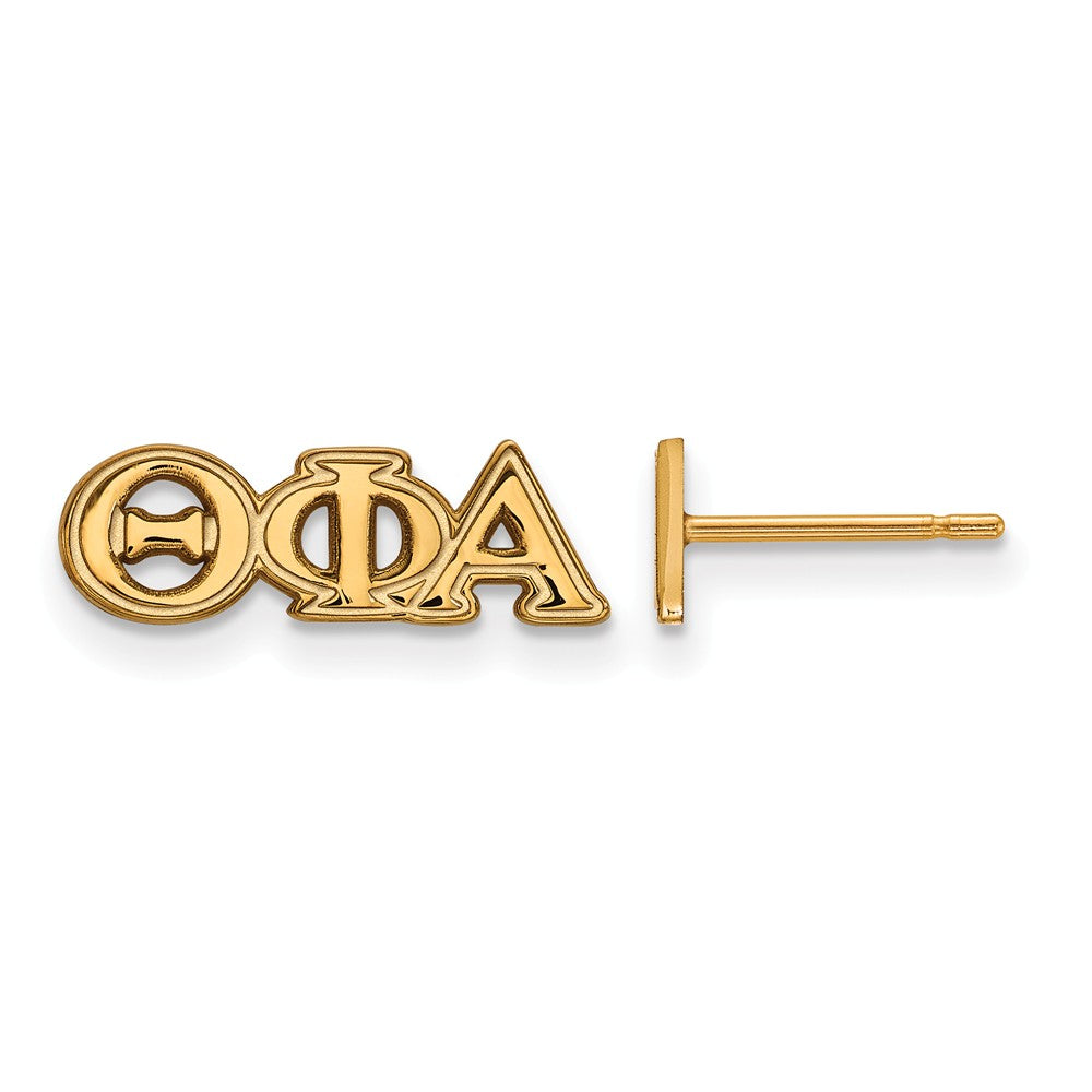 14K Plated Silver Theta Phi Alpha XS Greek Letters Post Earrings, Item E17508 by The Black Bow Jewelry Co.