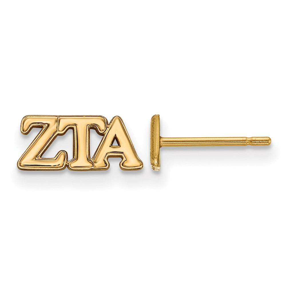 14K Plated Silver Zeta Tau Alpha XS Greek Letters Post Earrings, Item E17510 by The Black Bow Jewelry Co.