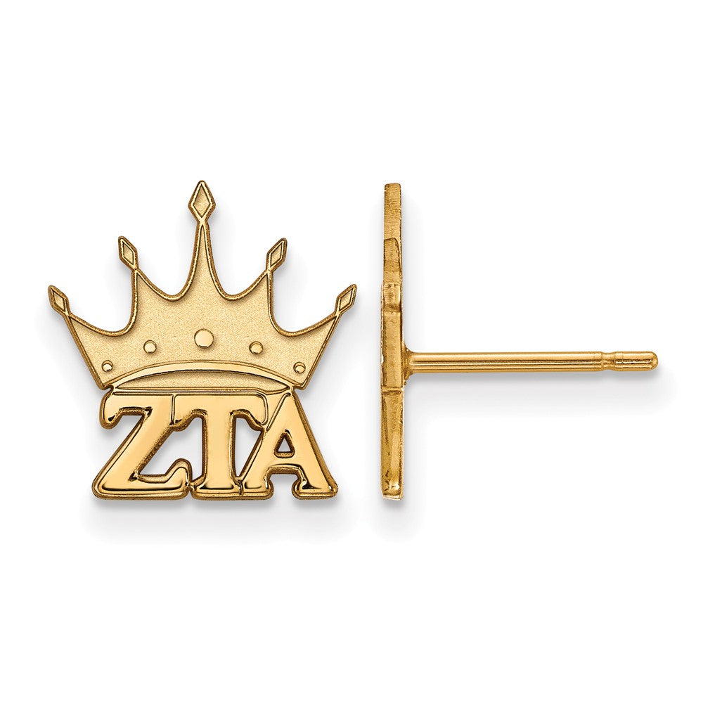 14K Plated Silver Zeta Tau Alpha XS Post Earrings, Item E17511 by The Black Bow Jewelry Co.