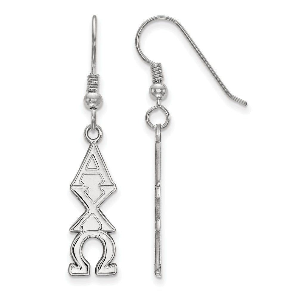 Sterling Silver Alpha Chi Omega Dangle Small Earrings, Item E17512 by The Black Bow Jewelry Co.