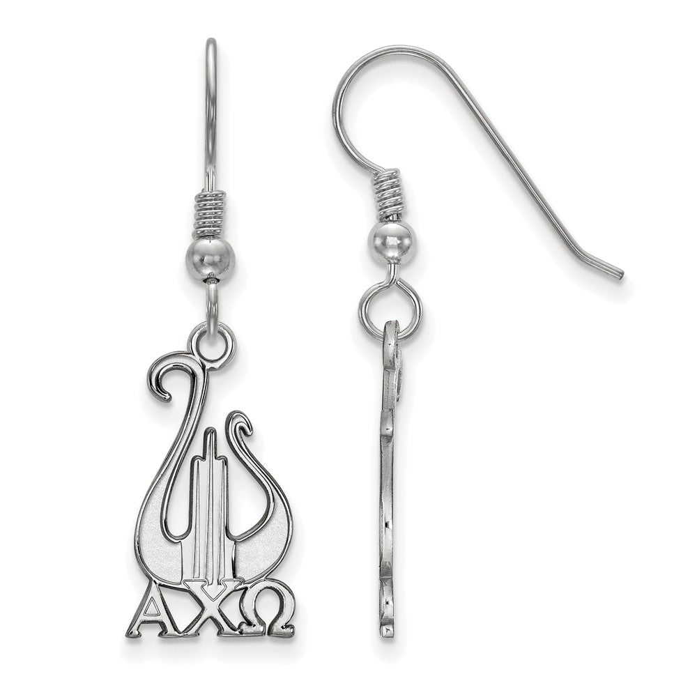 Sterling Silver Alpha Chi Omega Medium Dangle Earrings, Item E17513 by The Black Bow Jewelry Co.