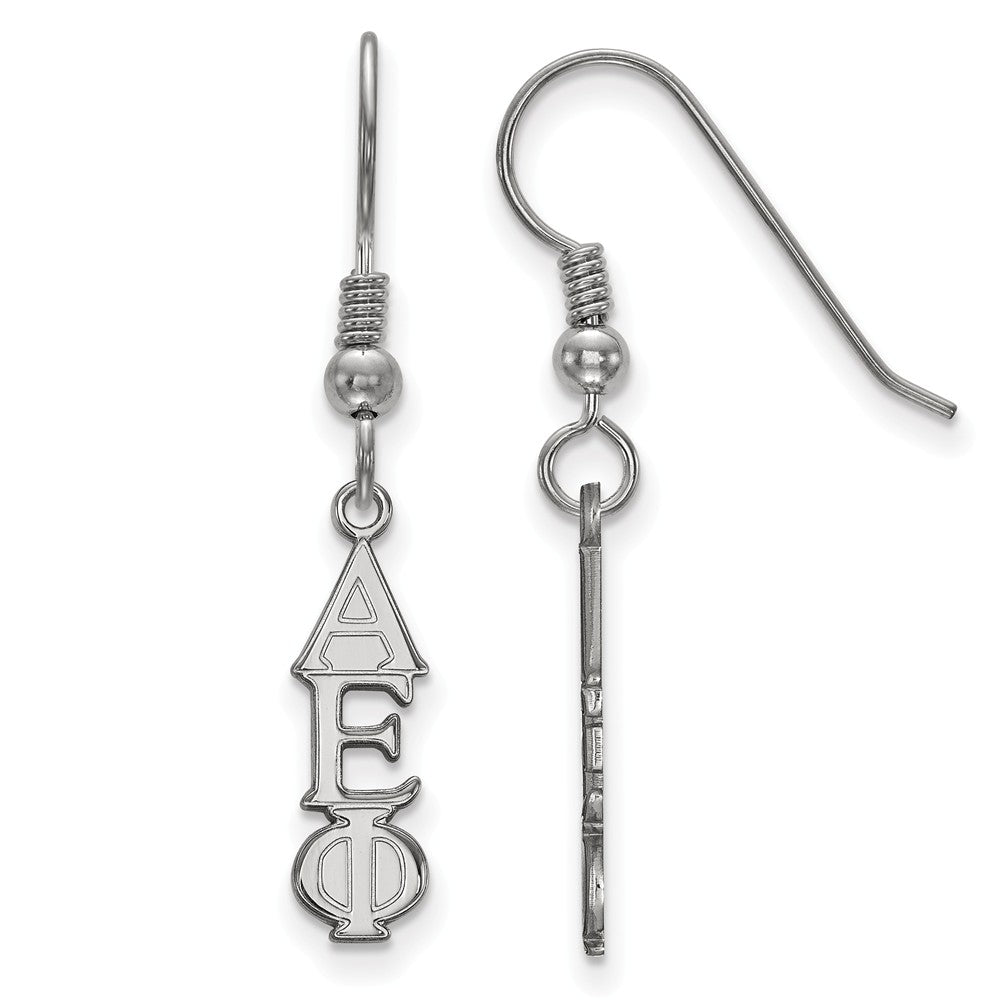 Sterling Silver Small Alpha Epsilon Phi Dangle Earrings, Item E17519 by The Black Bow Jewelry Co.