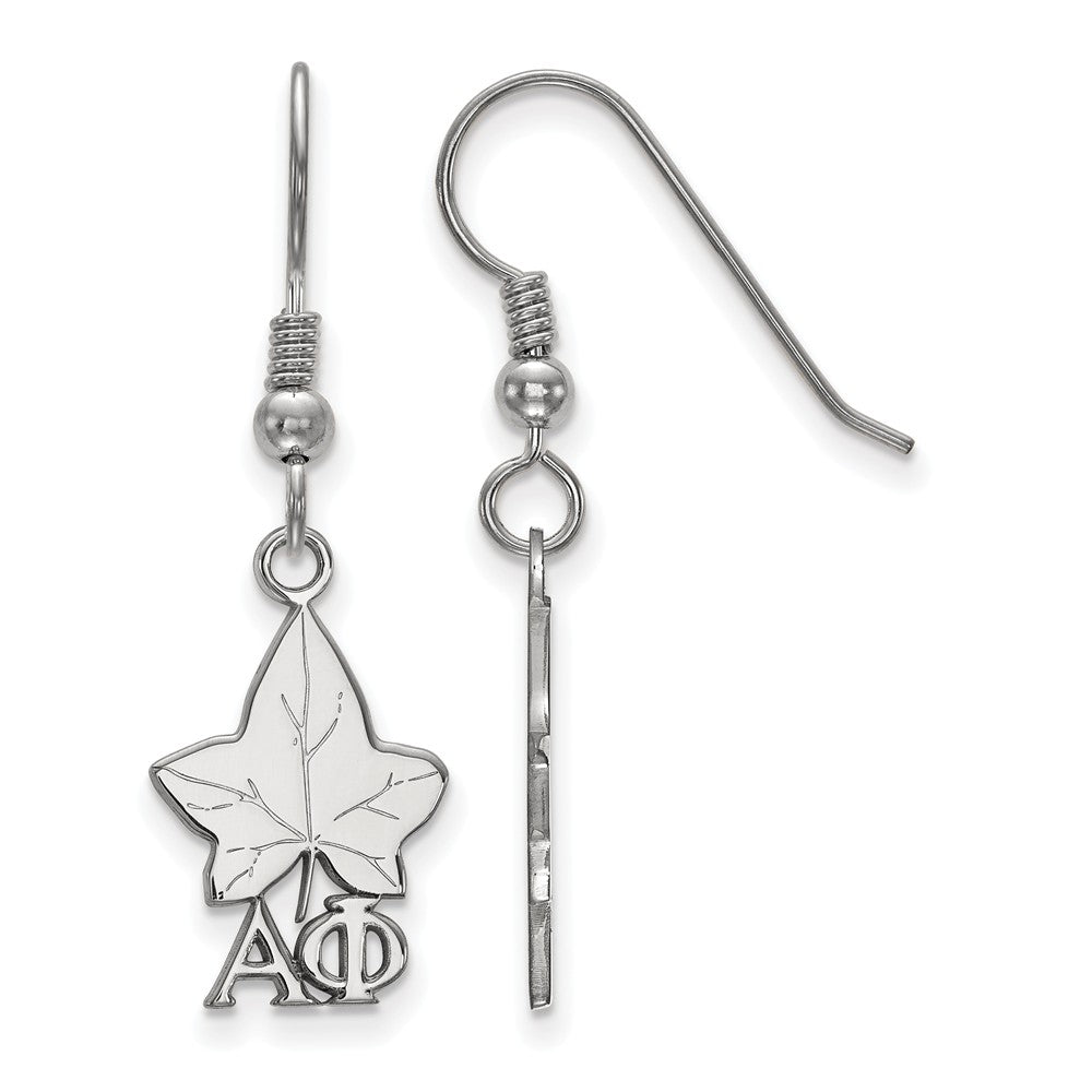 Sterling Silver Alpha Phi Small Dangle Earrings, Item E17529 by The Black Bow Jewelry Co.