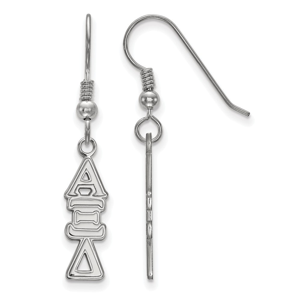Sterling Silver Alpha Xi Delta Dangle Medium Earrings, Item E17536 by The Black Bow Jewelry Co.