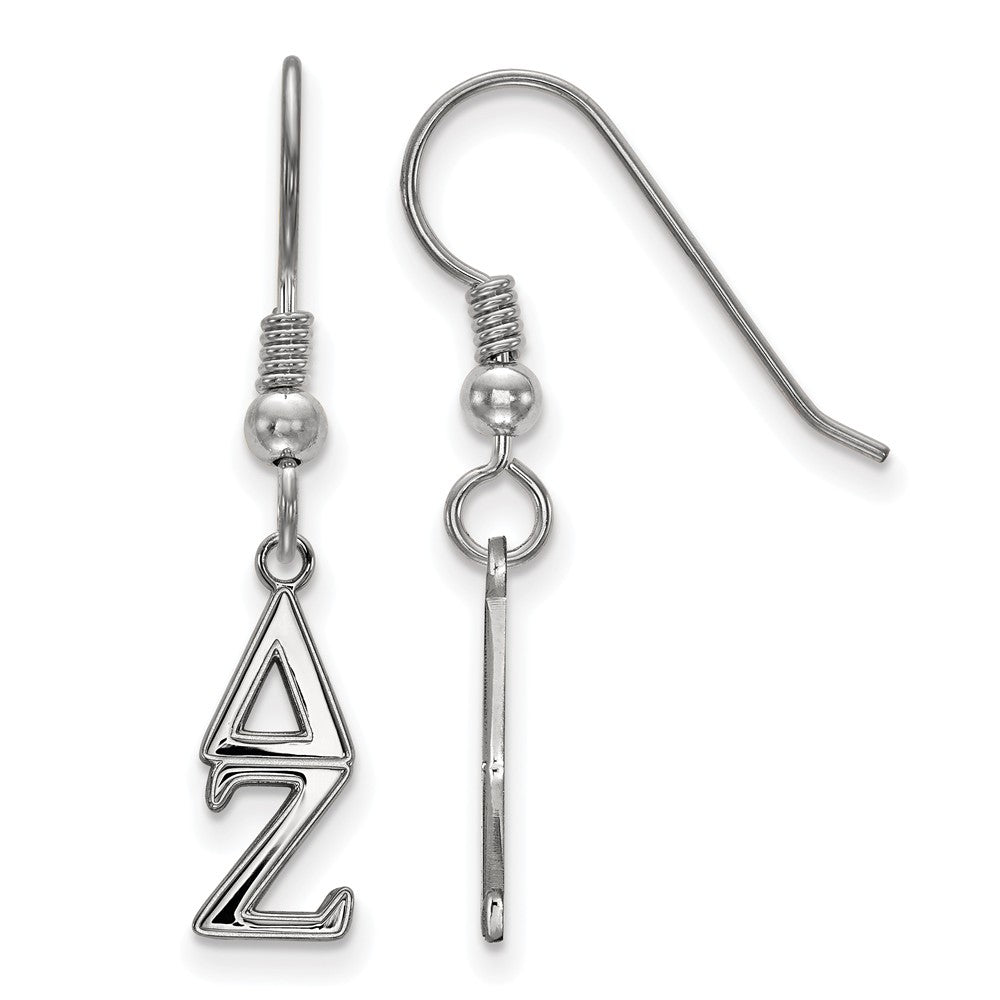 Sterling Silver Delta Zeta XS Dangle Earrings, Item E17553 by The Black Bow Jewelry Co.