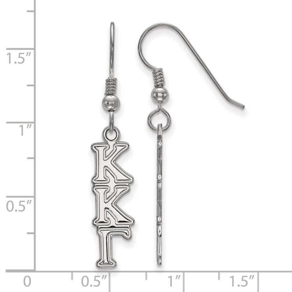 Alternate view of the Sterling Silver Kappa Kappa Gamma Dangle Small Earrings by The Black Bow Jewelry Co.