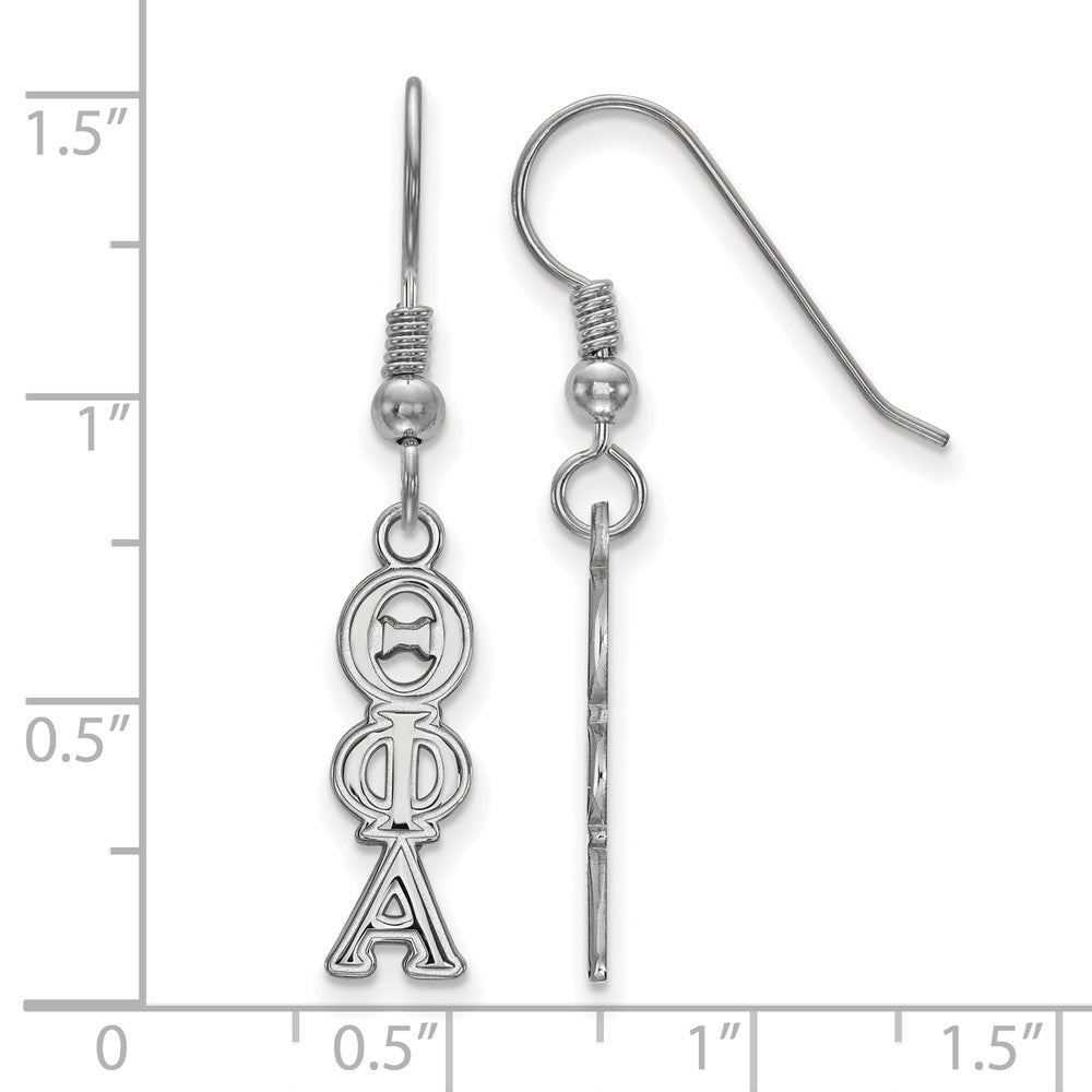 Alternate view of the Sterling Silver Theta Phi Alpha Dangle Small Earrings by The Black Bow Jewelry Co.