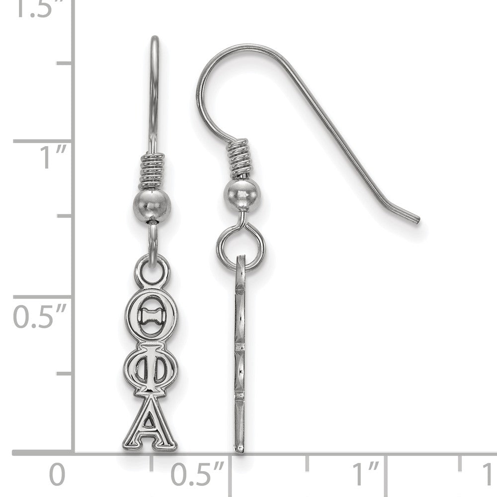 Alternate view of the Sterling Silver Theta Phi Alpha XS Dangle Earrings by The Black Bow Jewelry Co.