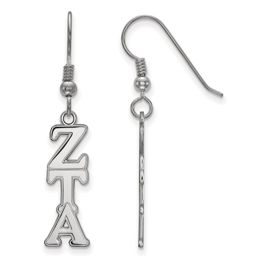 Sterling Silver Zeta Tau Alpha Dangle Medium Earrings, Item E17587 by The Black Bow Jewelry Co.
