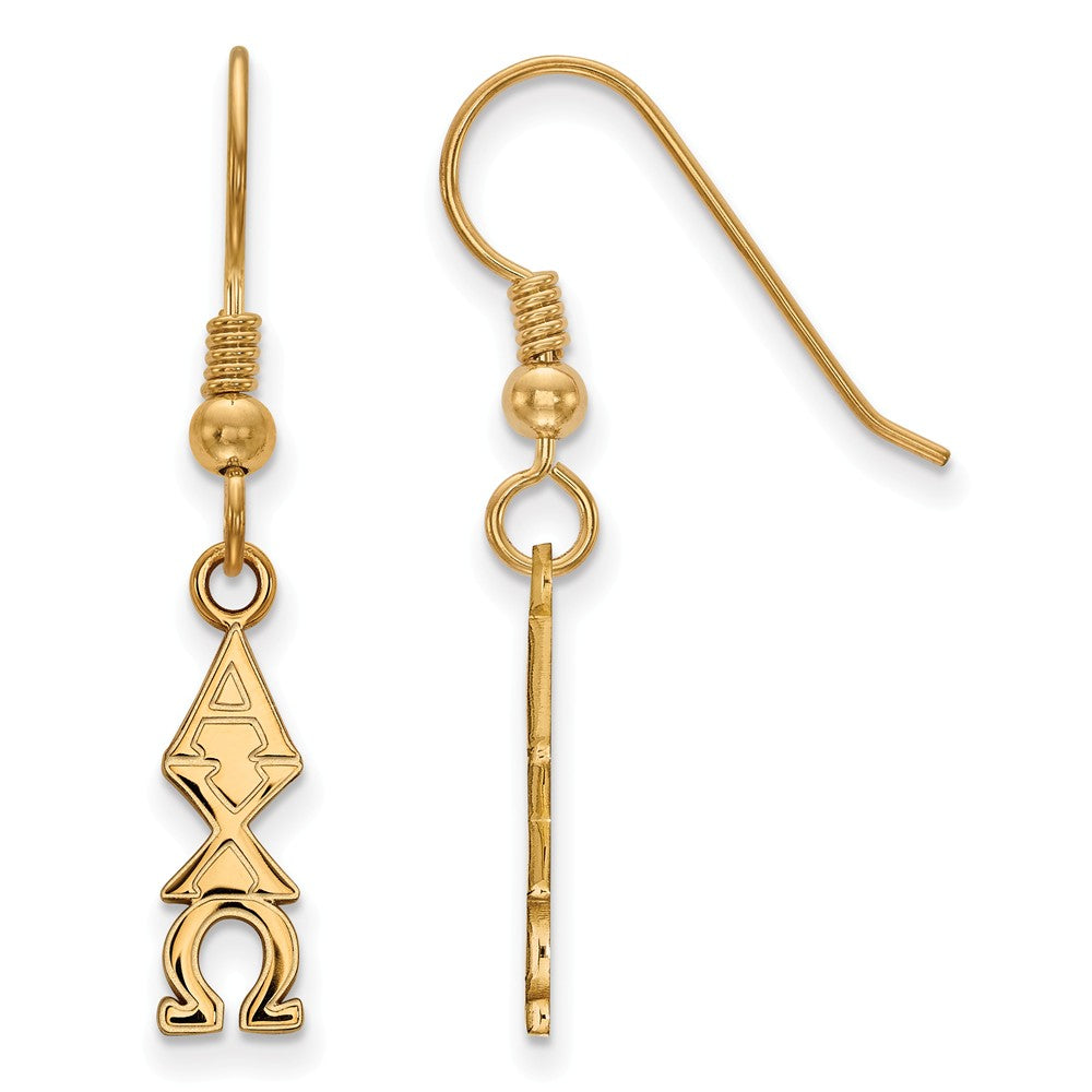 14K Plated Silver Alpha Chi Omega Small Dangle Earrings, Item E17592 by The Black Bow Jewelry Co.
