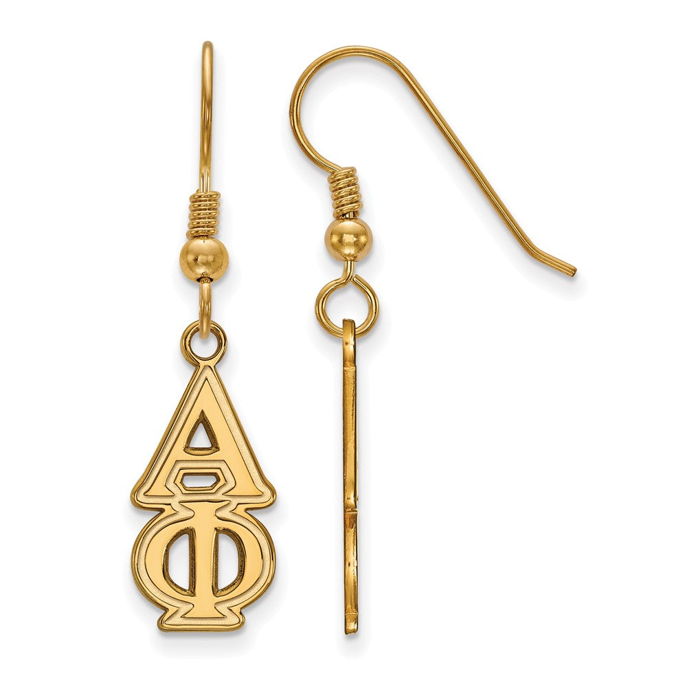 14K Plated Silver Alpha Phi Dangle Medium Earrings, Item E17605 by The Black Bow Jewelry Co.