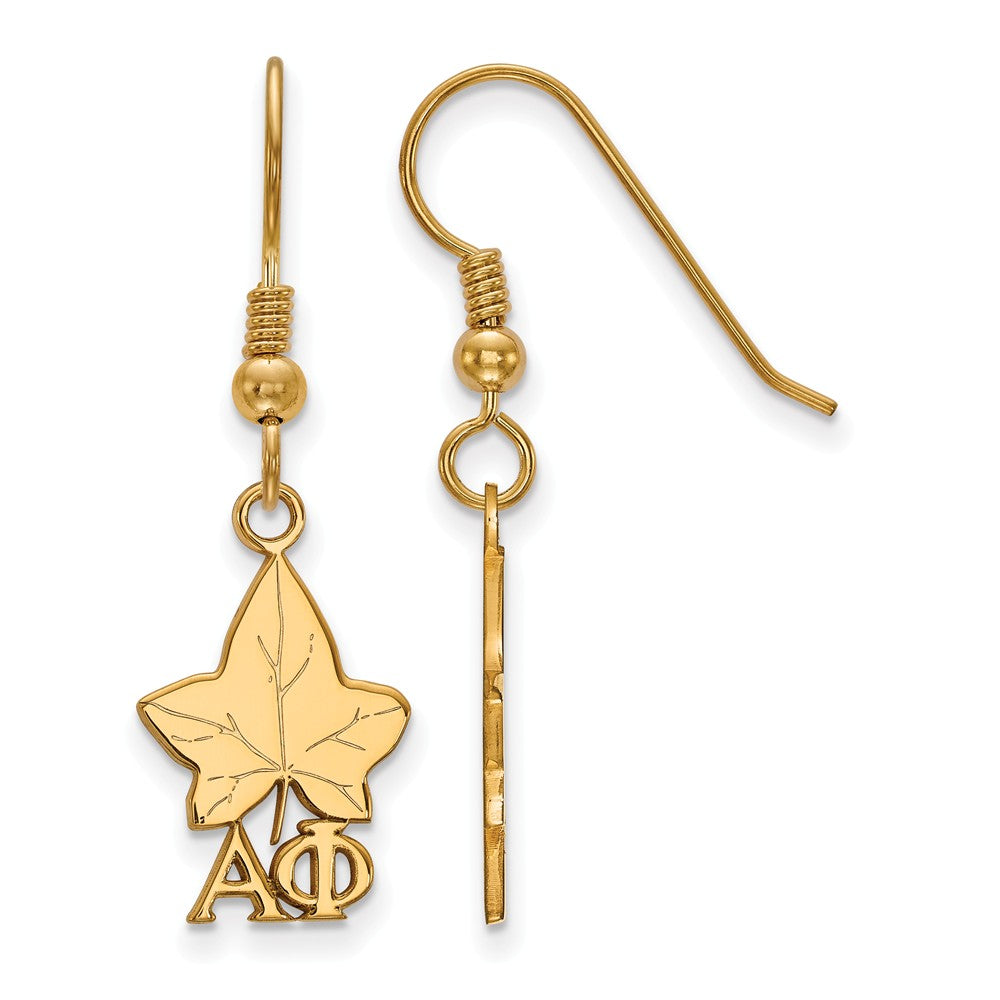 14K Plated Silver Alpha Phi Small Dangle Earrings, Item E17607 by The Black Bow Jewelry Co.
