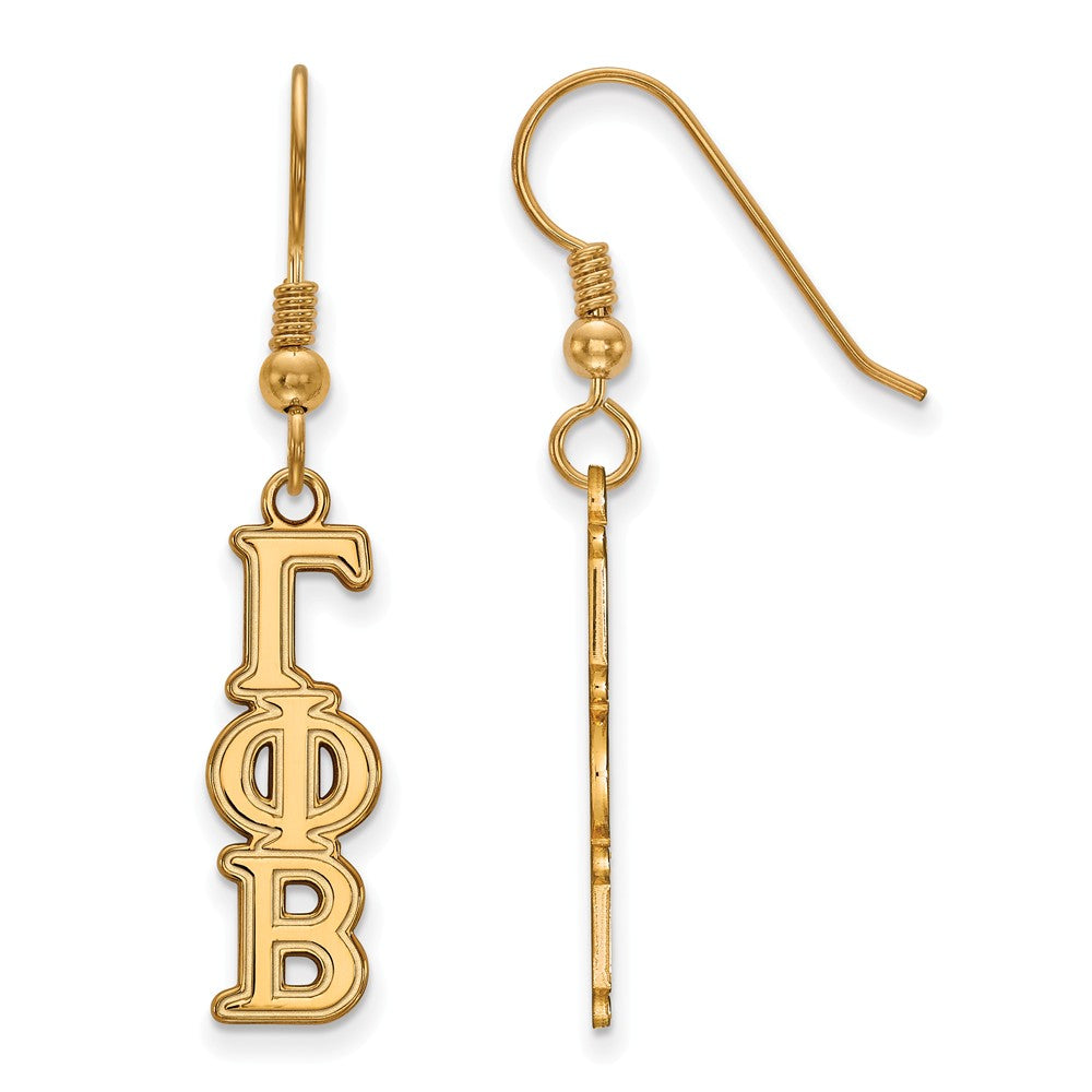 14K Plated Silver Gamma Phi Beta Dangle Small Earrings, Item E17632 by The Black Bow Jewelry Co.