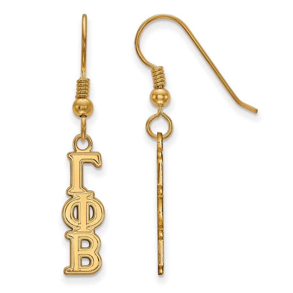 14K Plated Silver Gamma Phi Beta XS Dangle Earrings, Item E17634 by The Black Bow Jewelry Co.