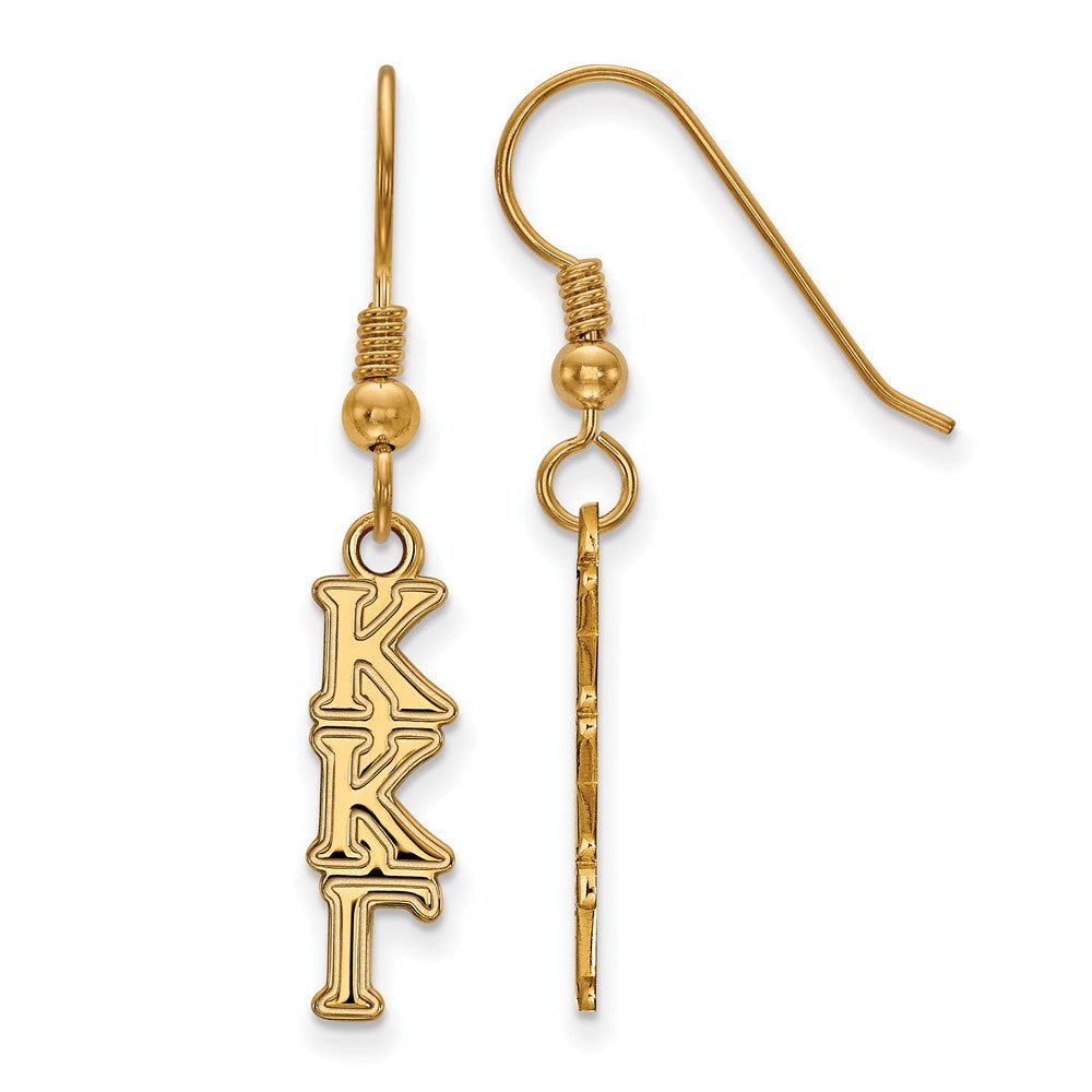 14K Plated Silver Kappa Kappa Gamma XS Dangle Earrings, Item E17643 by The Black Bow Jewelry Co.