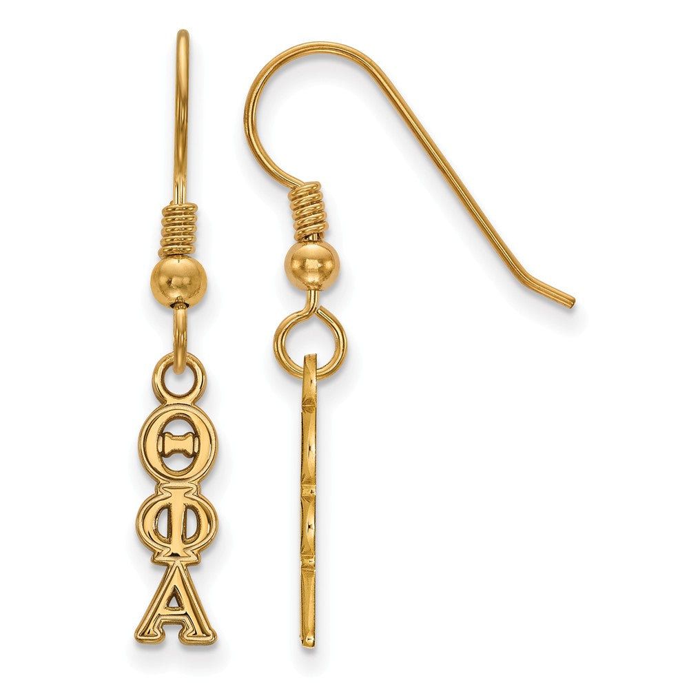 14K Plated Silver Theta Phi Alpha XS Dangle Earrings, Item E17664 by The Black Bow Jewelry Co.