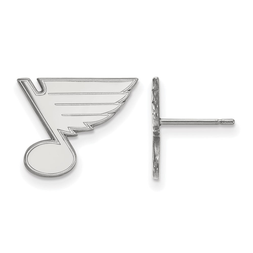 10k White Gold NHL St. Louis Blues Small Post Earrings, Item E17739 by The Black Bow Jewelry Co.