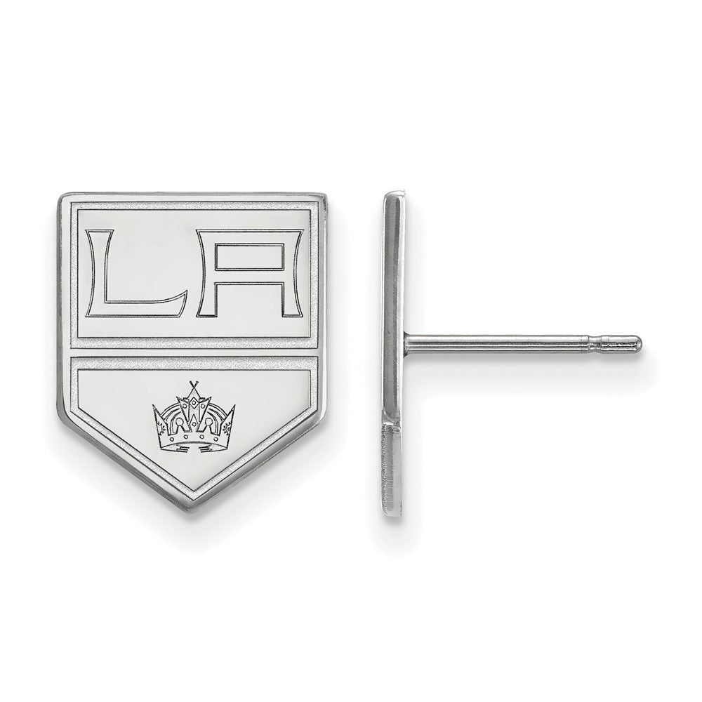 10k White Gold NHL Los Angeles Kings Small Post Earrings, Item E17744 by The Black Bow Jewelry Co.