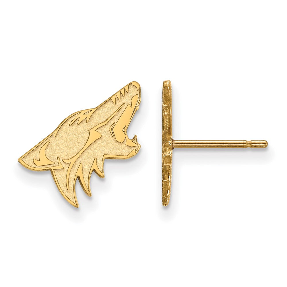 10k Yellow Gold NHL Arizona Coyotes Small Post Earrings, Item E17772 by The Black Bow Jewelry Co.