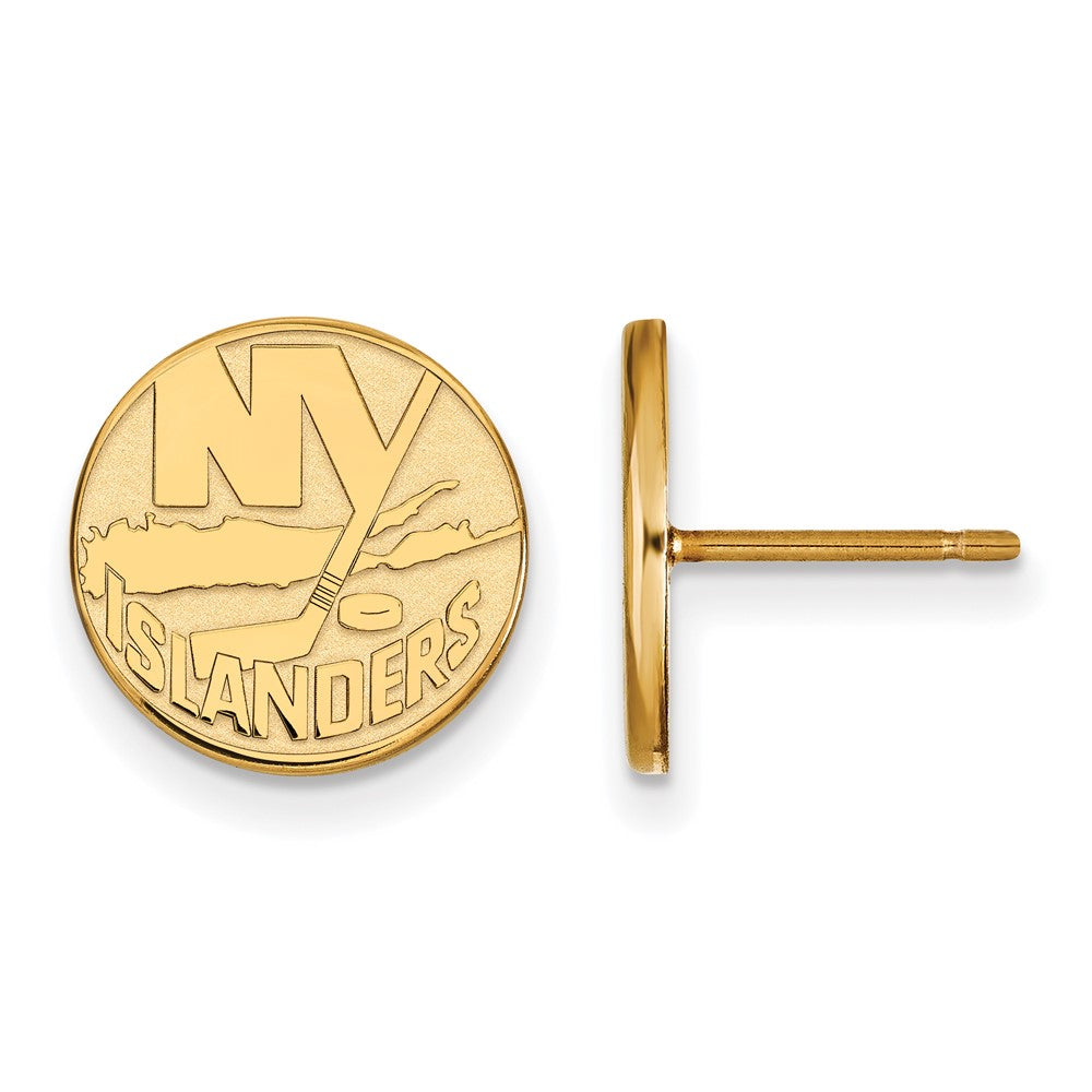 14k Yellow Gold NHL New York Islanders Small Post Earrings, Item E17866 by The Black Bow Jewelry Co.