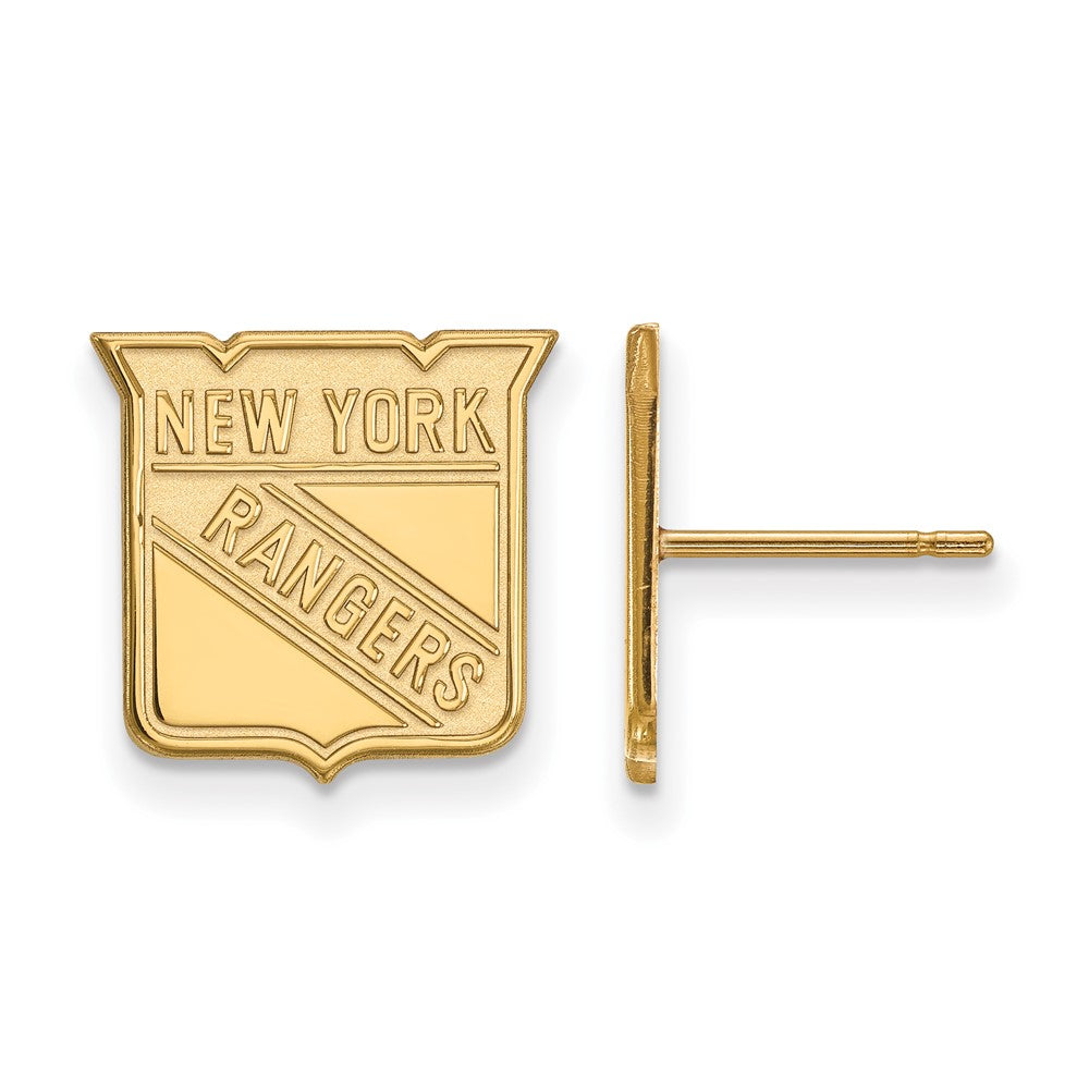 14k Yellow Gold NHL New York Rangers Small Post Earrings, Item E17870 by The Black Bow Jewelry Co.
