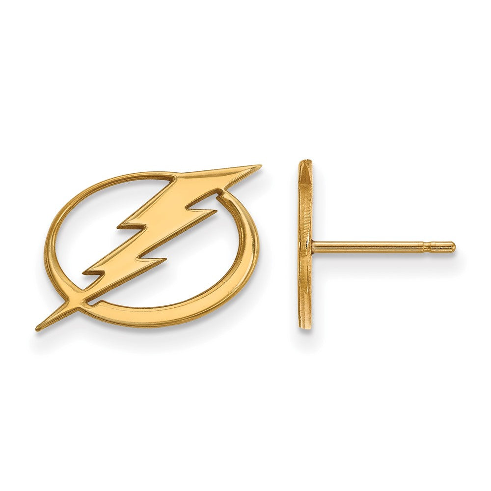 SS 14k Yellow Gold Plated NHL Tampa Bay Lightning Small Post Earrings, Item E17980 by The Black Bow Jewelry Co.