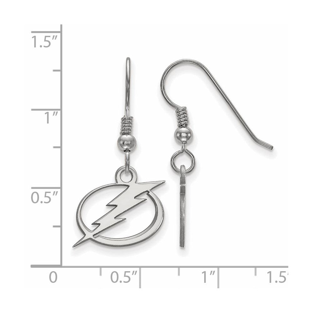 Alternate view of the Sterling Silver NHL Tampa Bay Lightning SM Dangle Earrings by The Black Bow Jewelry Co.