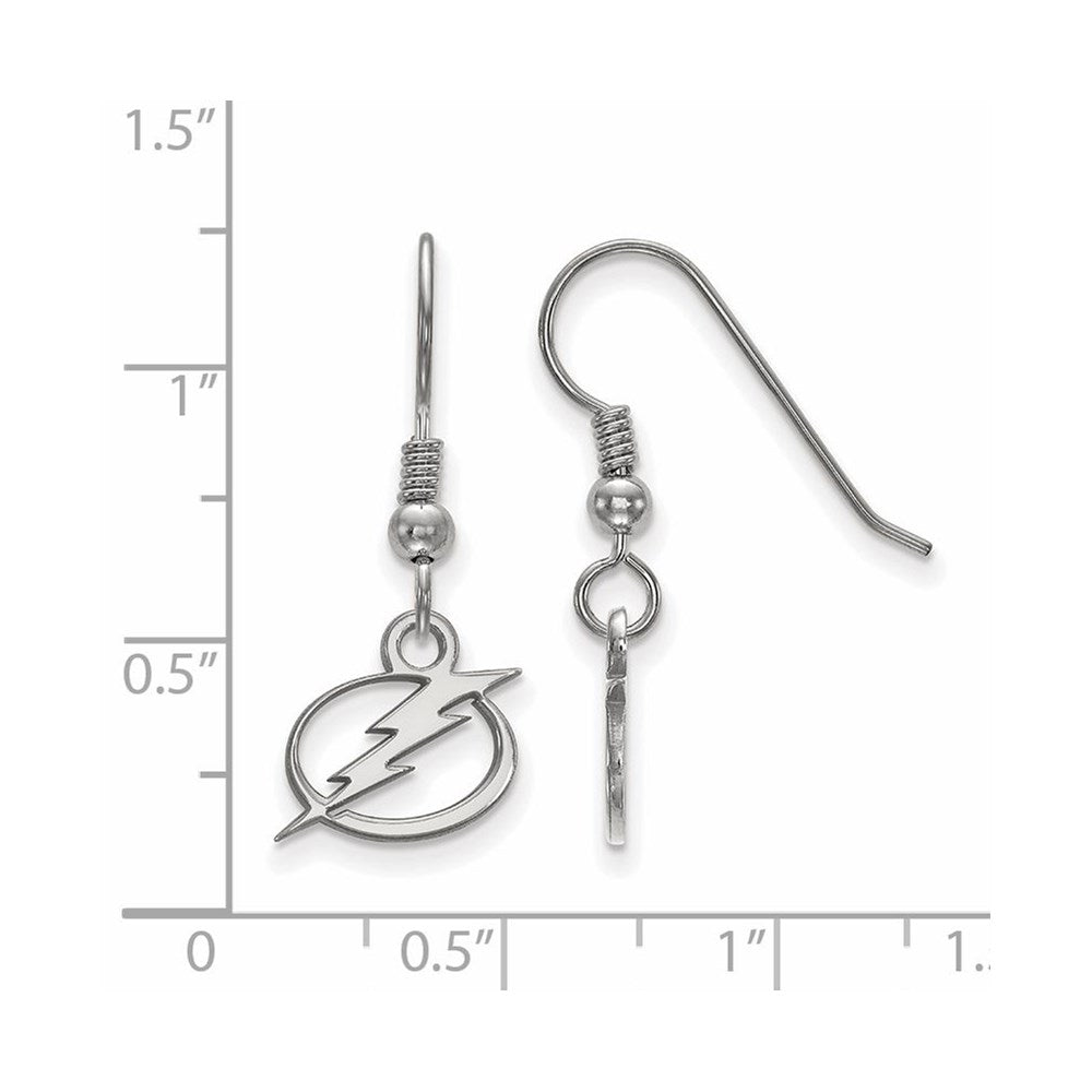 Alternate view of the Sterling Silver NHL Tampa Bay Lightning XS Dangle Earrings by The Black Bow Jewelry Co.