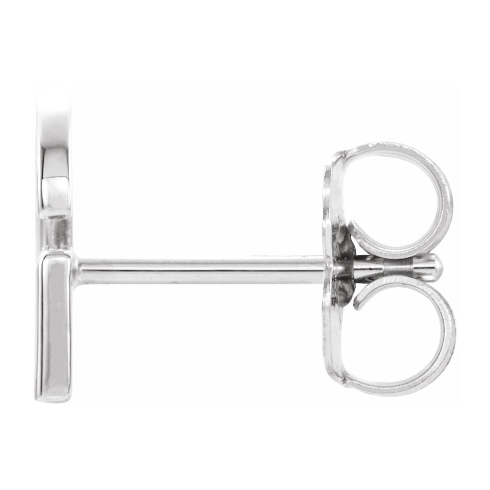 Alternate view of the Single, 14k White Gold Initial G Post Earring, 7.5 x 8mm by The Black Bow Jewelry Co.