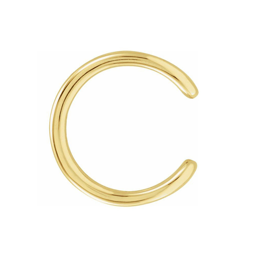 Alternate view of the Single, 14K Yellow Gold Negative Space Ear Cuff Earring, 3.5 x 10.5mm by The Black Bow Jewelry Co.