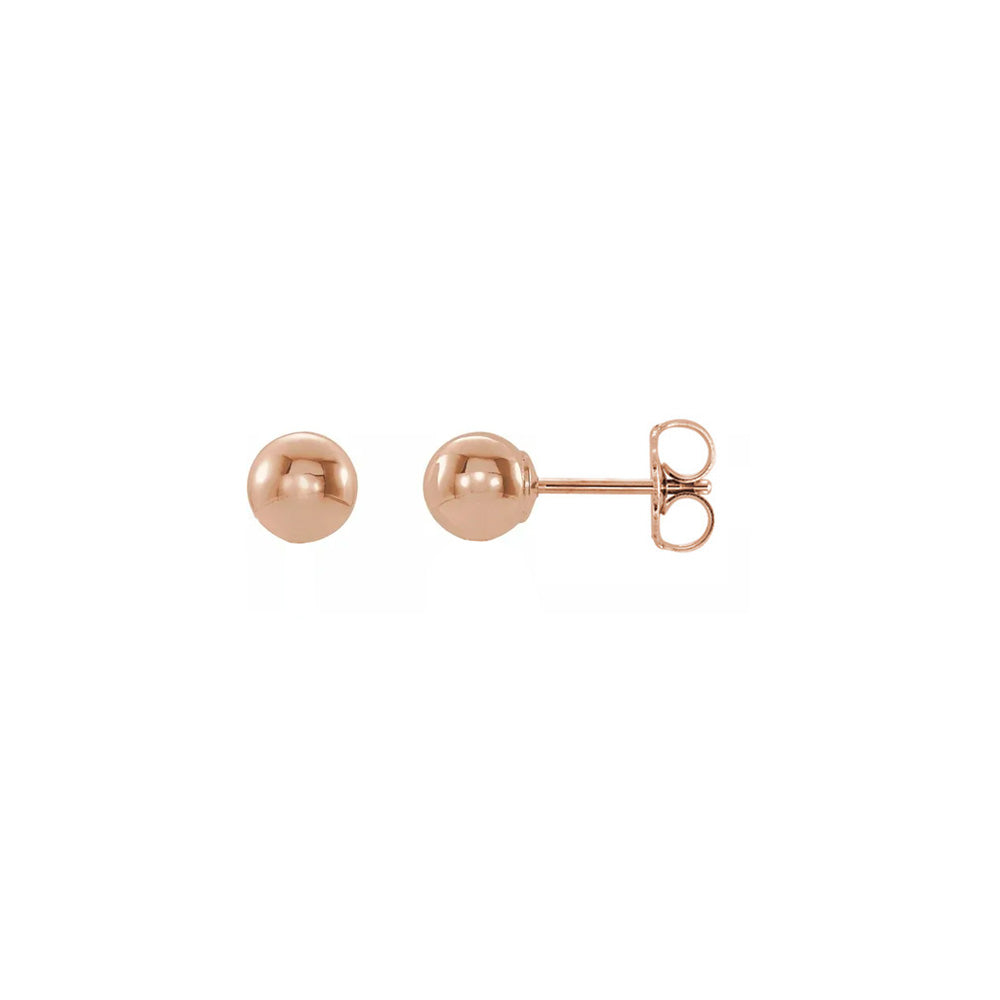 3mm 14K Rose Gold Polished Hollow Ball Post Earrings, Item E18544-3 by The Black Bow Jewelry Co.