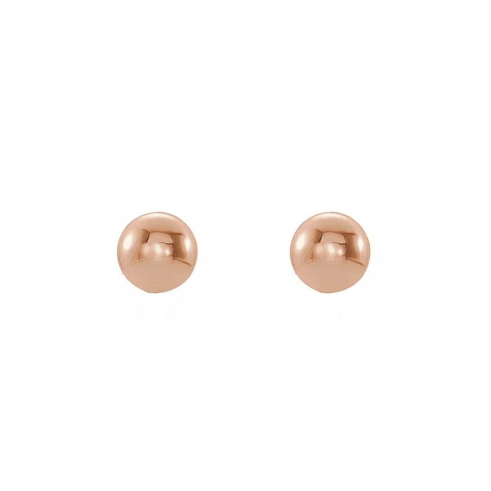 Alternate view of the 14K Rose Gold Polished Hollow Ball Post Earrings, 3mm to 8mm by The Black Bow Jewelry Co.