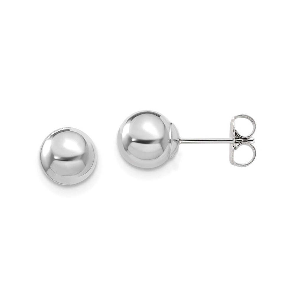 8mm Sterling Silver Polished Hollow Ball Post Earrings, Item E18545-8 by The Black Bow Jewelry Co.