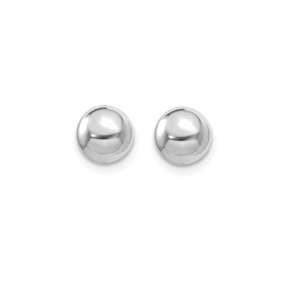Alternate view of the 8mm Sterling Silver Polished Hollow Ball Post Earrings by The Black Bow Jewelry Co.