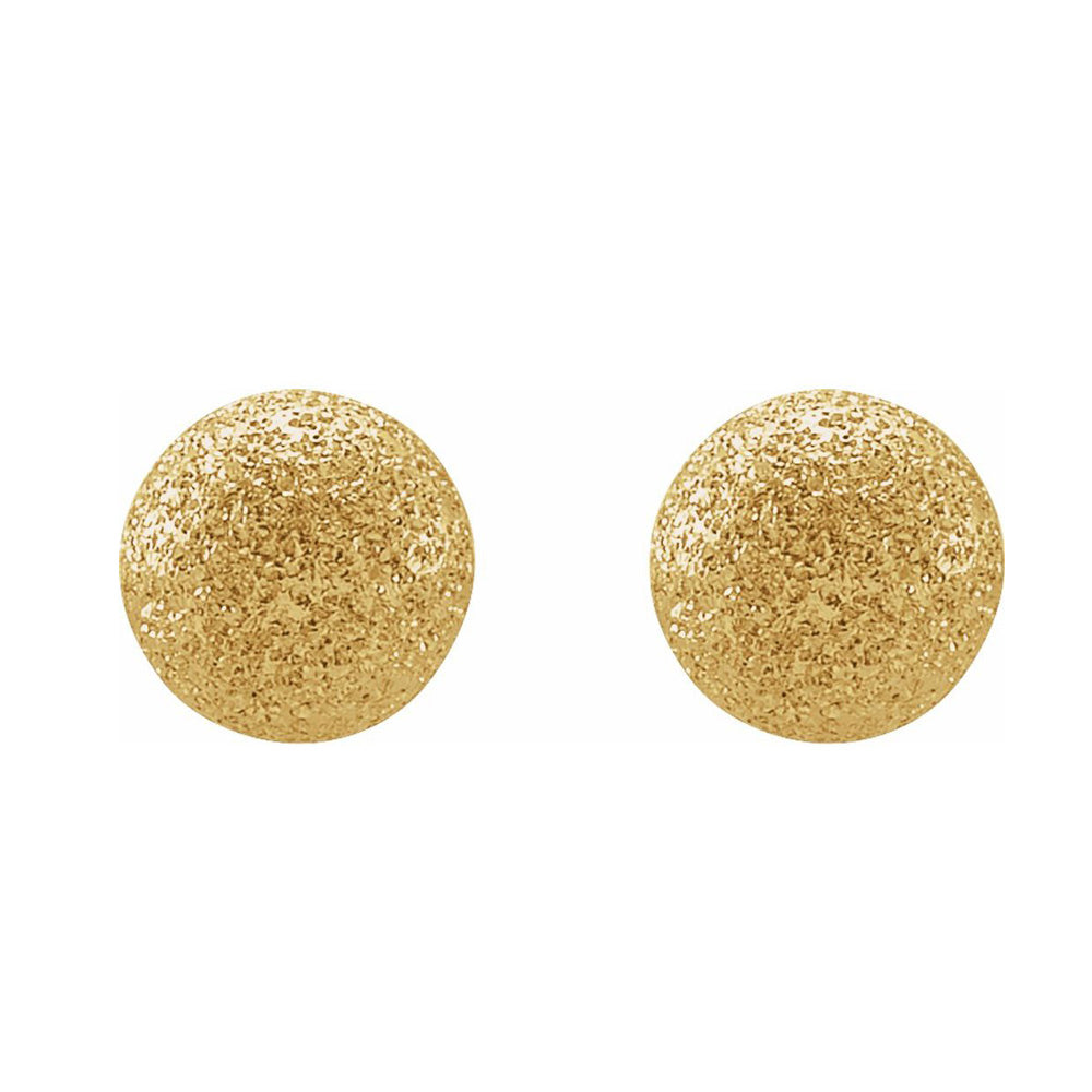 Alternate view of the 14K Yellow Gold Stardust Hollow Ball Stud Earrings, 4mm or 6mm by The Black Bow Jewelry Co.
