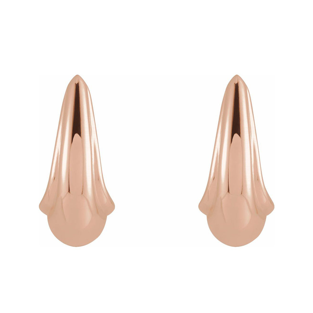 Alternate view of the 14K Rose Gold Tapered J Hoop Earrings, 6 x 10mm by The Black Bow Jewelry Co.