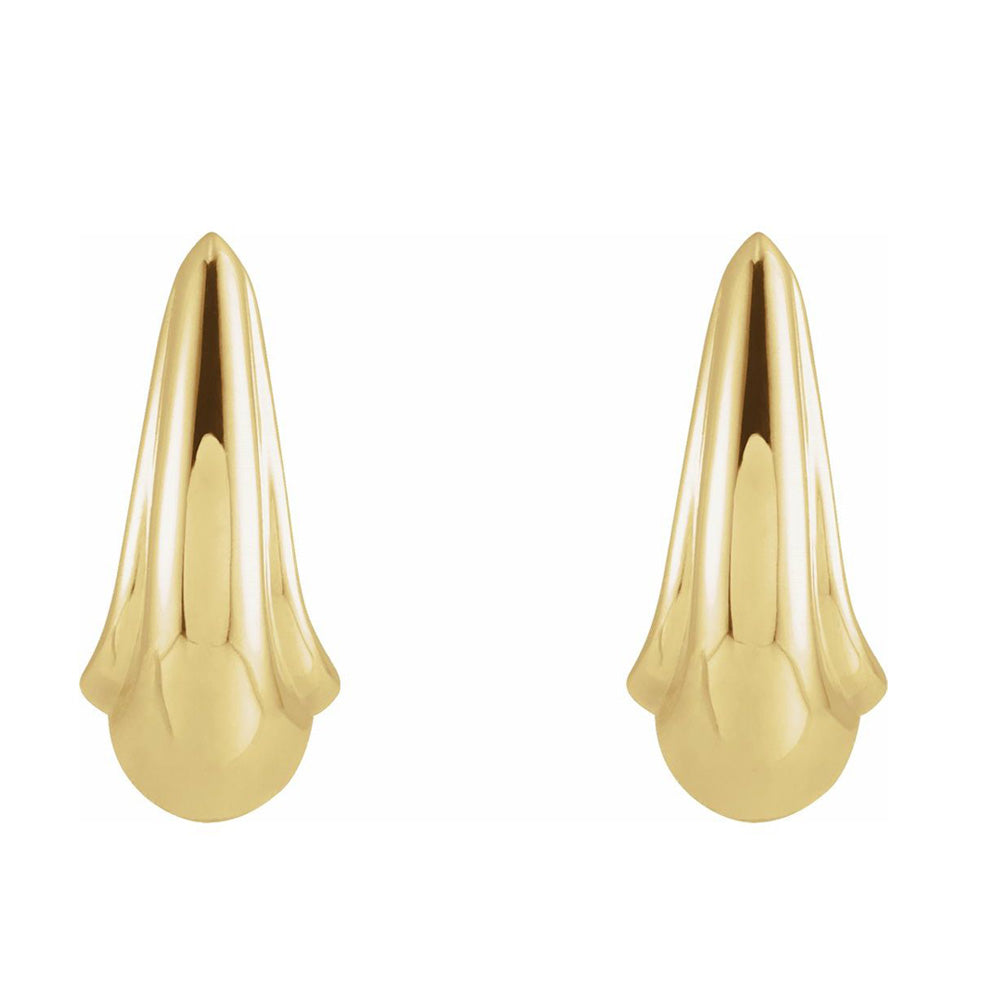 Alternate view of the 14K Yellow Gold Tapered J Hoop Earrings, 6 x 10mm by The Black Bow Jewelry Co.