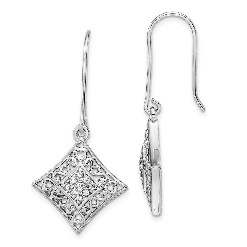I Love You All Year Long Sterling with Cubic Zirconia Silver Earrings, Item E8848 by The Black Bow Jewelry Co.