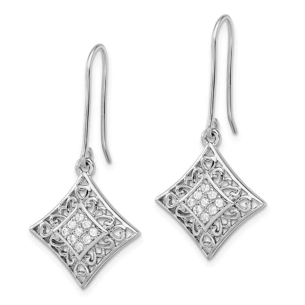 Alternate view of the I Love You All Year Long Sterling with Cubic Zirconia Silver Earrings by The Black Bow Jewelry Co.