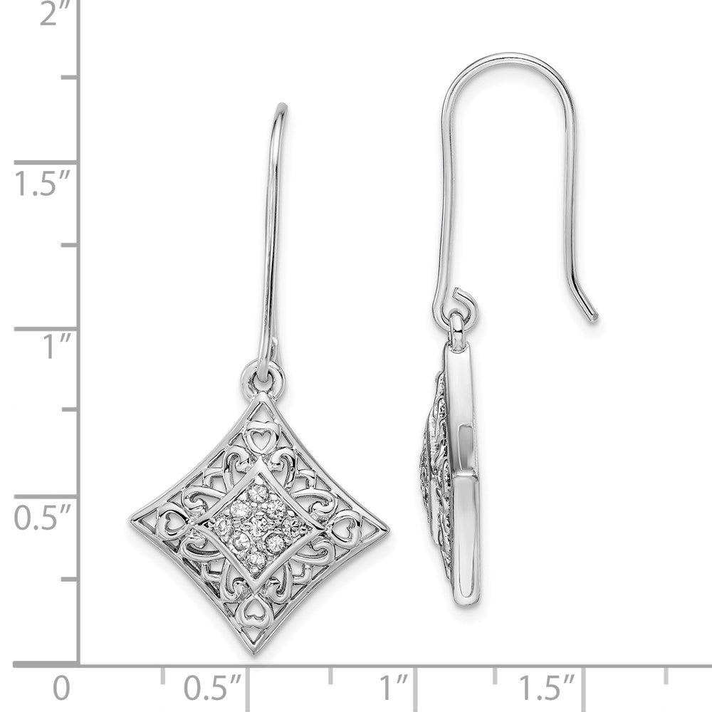 Alternate view of the I Love You All Year Long Sterling with Cubic Zirconia Silver Earrings by The Black Bow Jewelry Co.