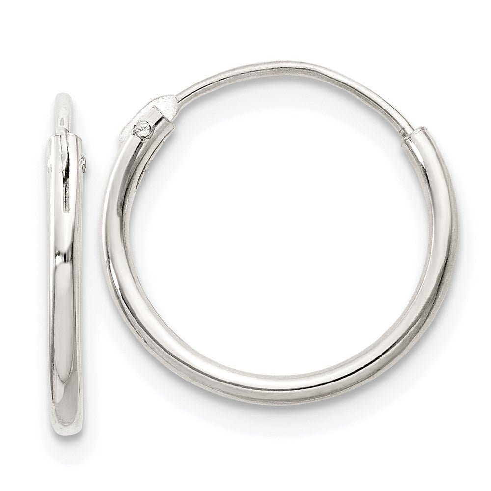 1.3mm, Sterling Silver, Endless Hoop Earrings - 13mm (1/2 Inch), Item E8849-13 by The Black Bow Jewelry Co.