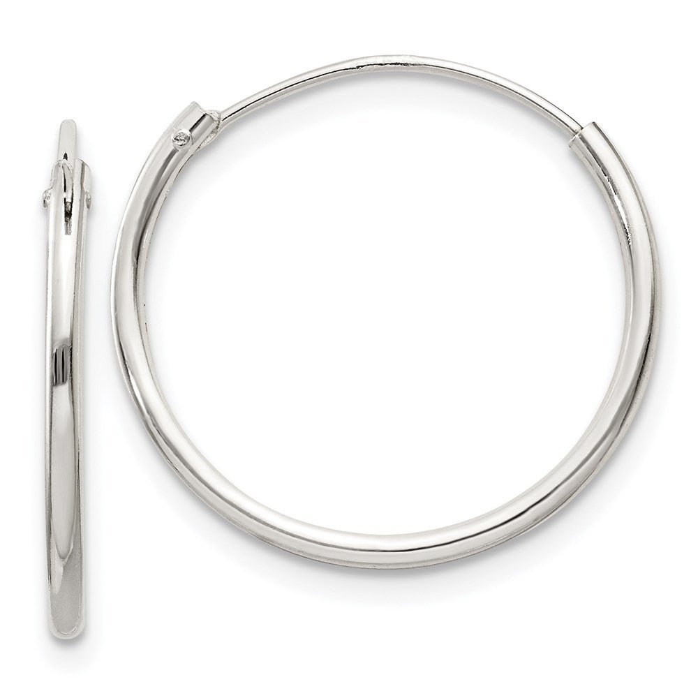 1.3mm, Sterling Silver, Endless Hoop Earrings - 19mm (3/4 Inch), Item E8850-19 by The Black Bow Jewelry Co.