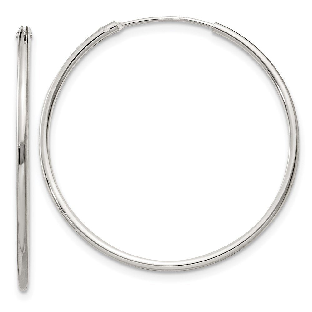 1.3mm, Sterling Silver, Endless Hoop Earrings - 30mm (1 1/8 Inch) - The  Black Bow Jewelry Company