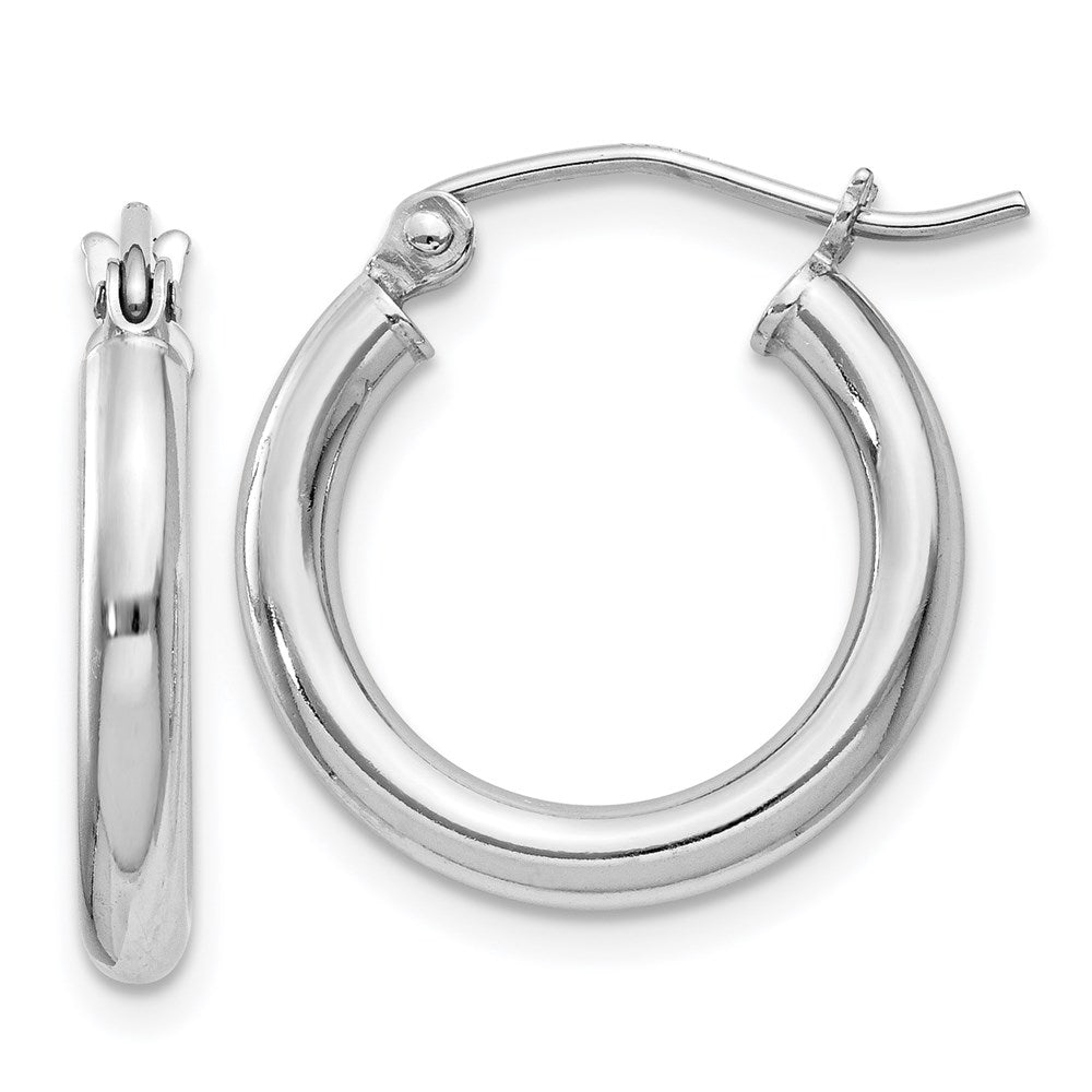 2.5mm, Sterling Silver, Classic Round Hoop Earrings - 16mm (5/8 Inch), Item E8860-16 by The Black Bow Jewelry Co.