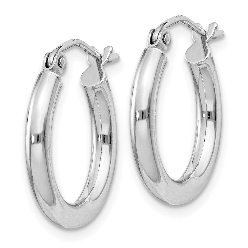 Alternate view of the 2.5mm, Sterling Silver, Classic Round Hoop Earrings - 16mm (5/8 Inch) by The Black Bow Jewelry Co.