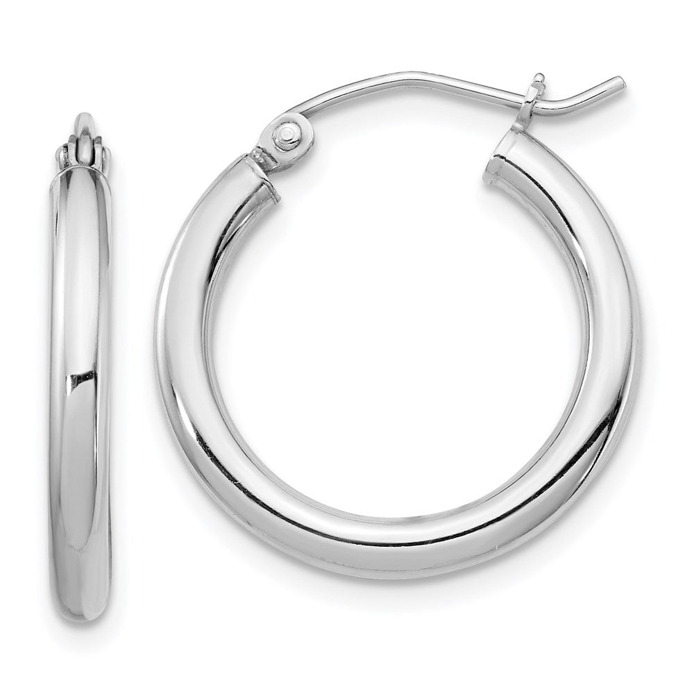 2.5mm, Sterling Silver, Classic Round Hoop Earrings - 20mm (3/4 Inch), Item E8860-20 by The Black Bow Jewelry Co.
