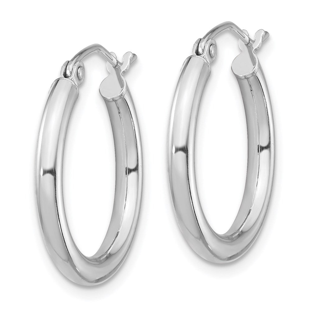 Alternate view of the 2.5mm, Sterling Silver, Classic Round Hoop Earrings - 20mm (3/4 Inch) by The Black Bow Jewelry Co.