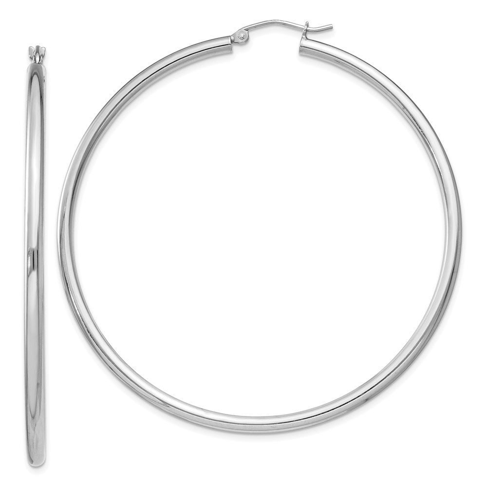 2.5mm Sterling Silver, X-Large Round Hoop Earrings, 60mm (2 3/8 In), Item E8863-60 by The Black Bow Jewelry Co.